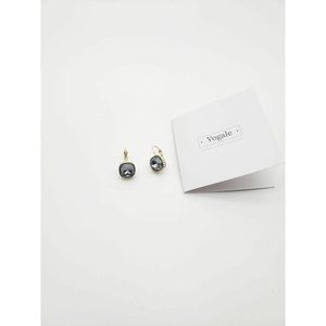 Gold Plated Cushion Cut Crystal Lever back Dangle Earrings